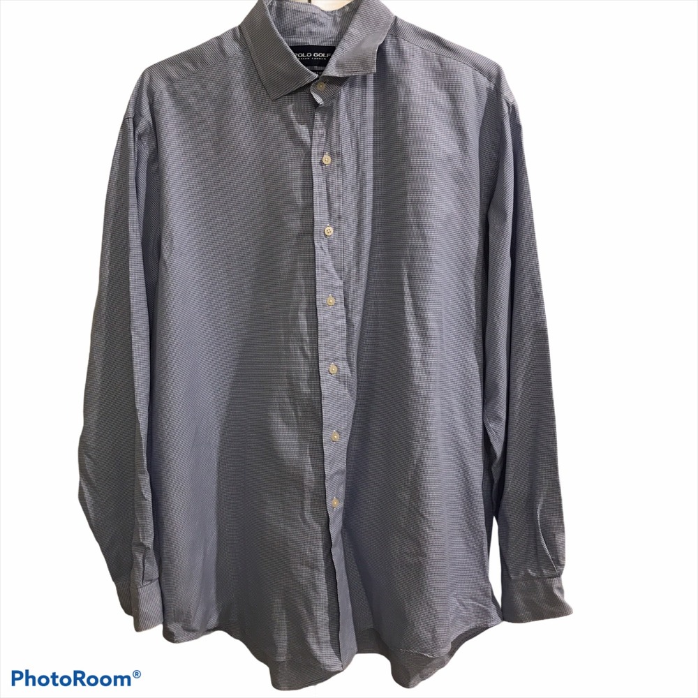 Polo Golf Ralph Lauren Shirt Westerton Blue/White L/S Size XL